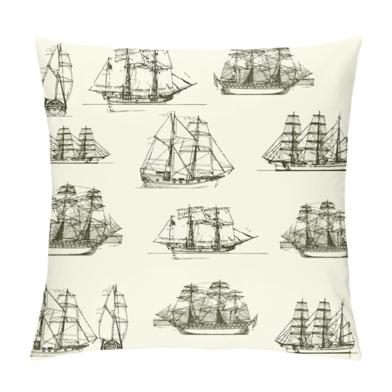 Personality  Vector Background With Old Ships Pillow Covers