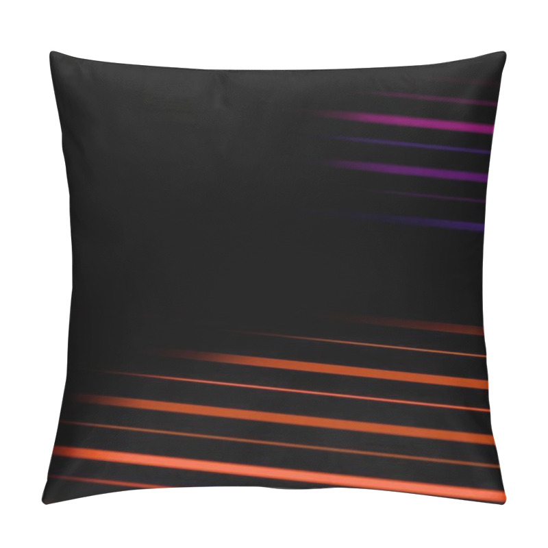 Personality  Abstract Vertical Light Bars In Darkness With Vibrant Purple And Orange Tones Pillow Covers