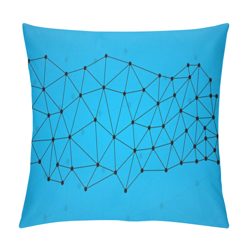 Personality  Abstract Polygonal Map Turkey With Dots And Lines, Network Connections Pillow Covers