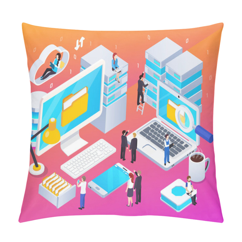 Personality  Big Data Isometric Composition  Pillow Covers