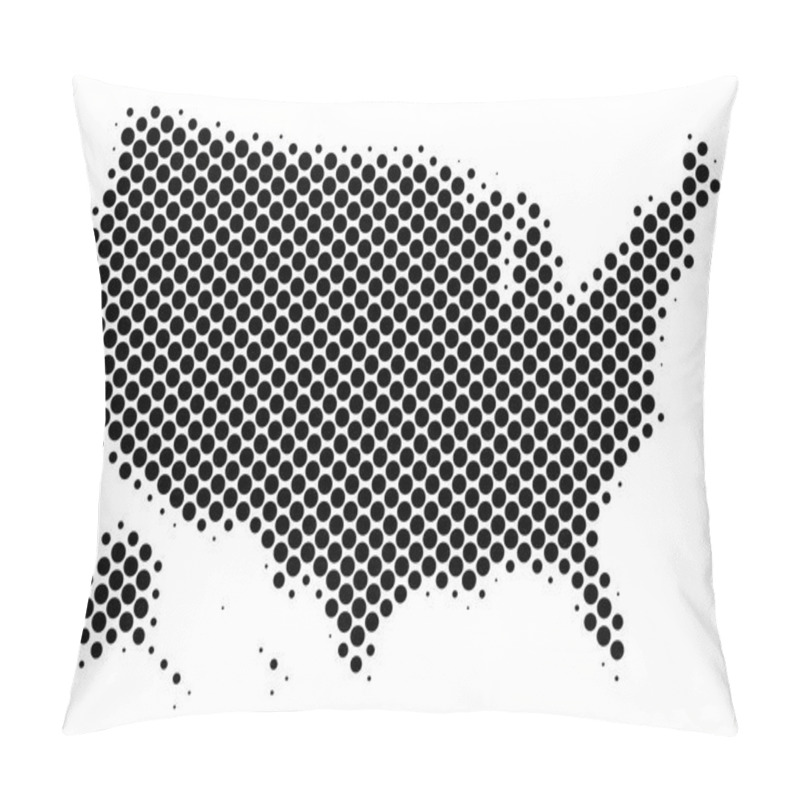 Personality  Halftone Dot USA With Alaska Map Pillow Covers