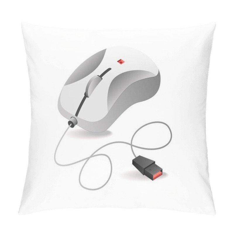 Personality  Computer Data Cable Mouse Isometric Illustration Concept Pillow Covers