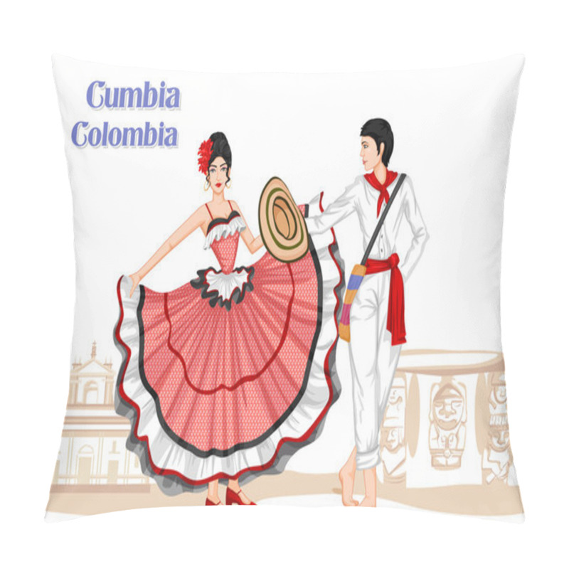 Personality  Colombian Couple Performing Cumbia Dance Of Colombia Pillow Covers