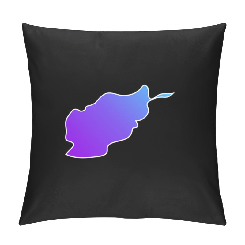 Personality  Afghanistan Blue Gradient Vector Icon Pillow Covers