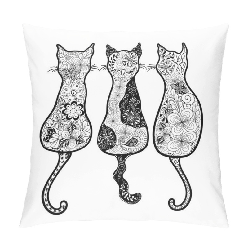 Personality  Cats  Doodle Illustration Pillow Covers