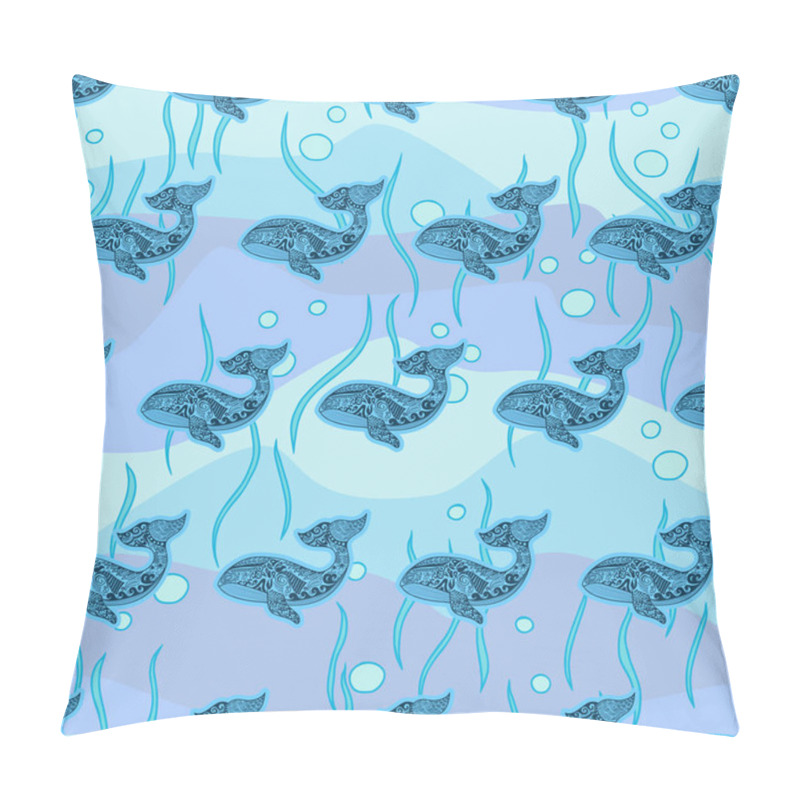 Personality  Seamless Pattern With Whale Pillow Covers