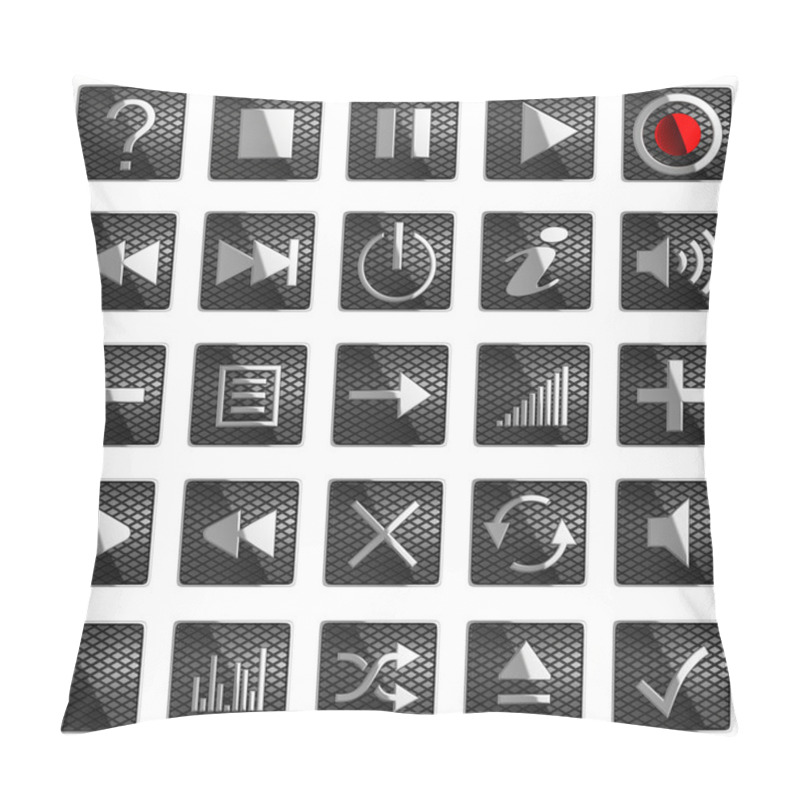 Personality  Square Control Panel Buttons Isolated On Black Pillow Covers