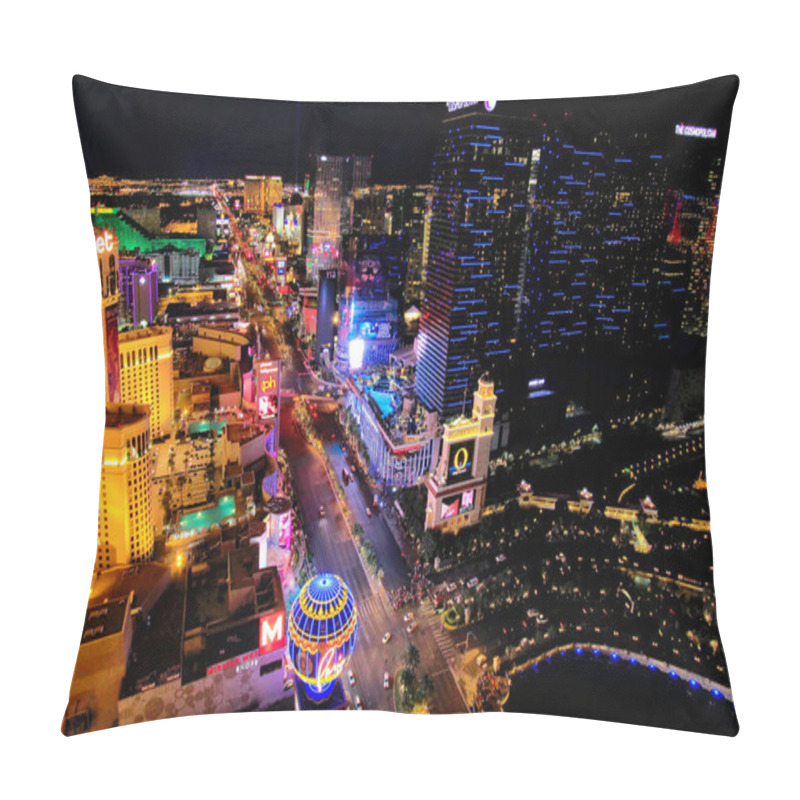 Personality  Aerial View Of Las Vagas Strip At Night, Nevada Pillow Covers