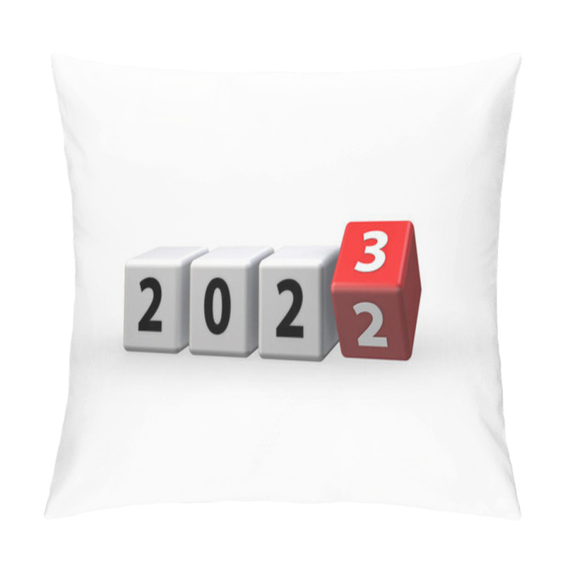 Personality  Concept Of Changing Year From 2022 To 2023 - 3d Rendering Pillow Covers