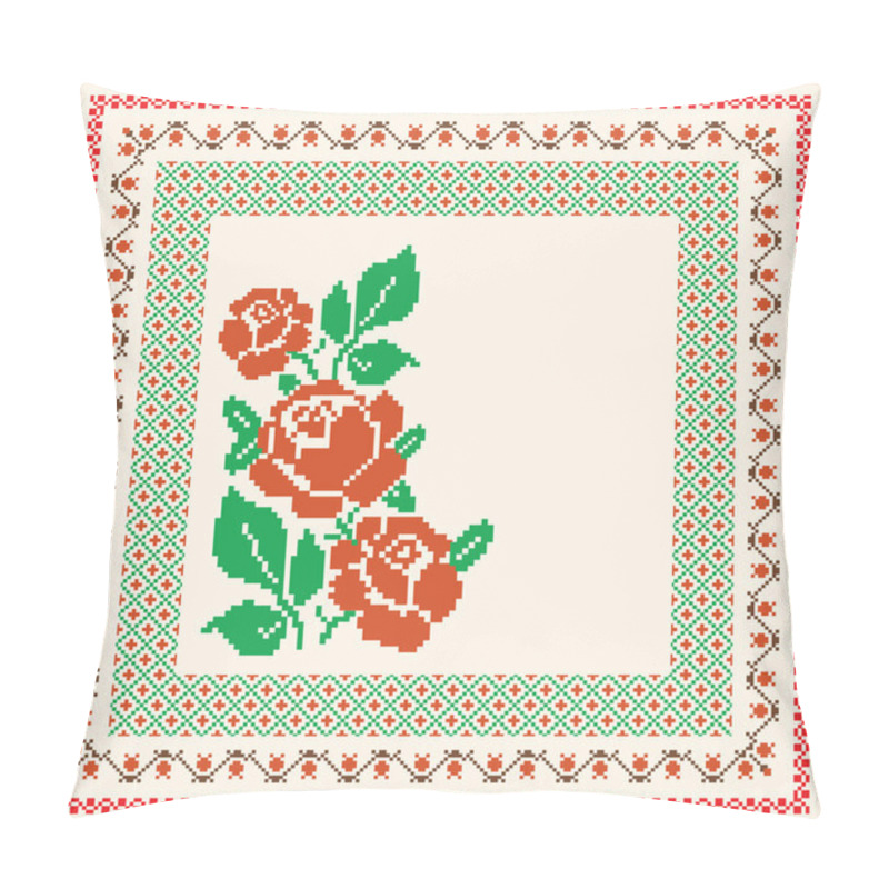 Personality  Embroidery With Roses And Ornamental Frame Pillow Covers