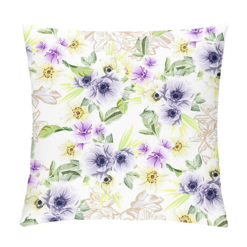 Personality  Abstract Elegance Seamless Background With Flowers Pillow Covers