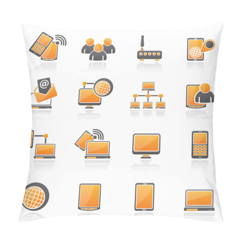 Personality  Communication And Technology Equipment Icons Pillow Covers