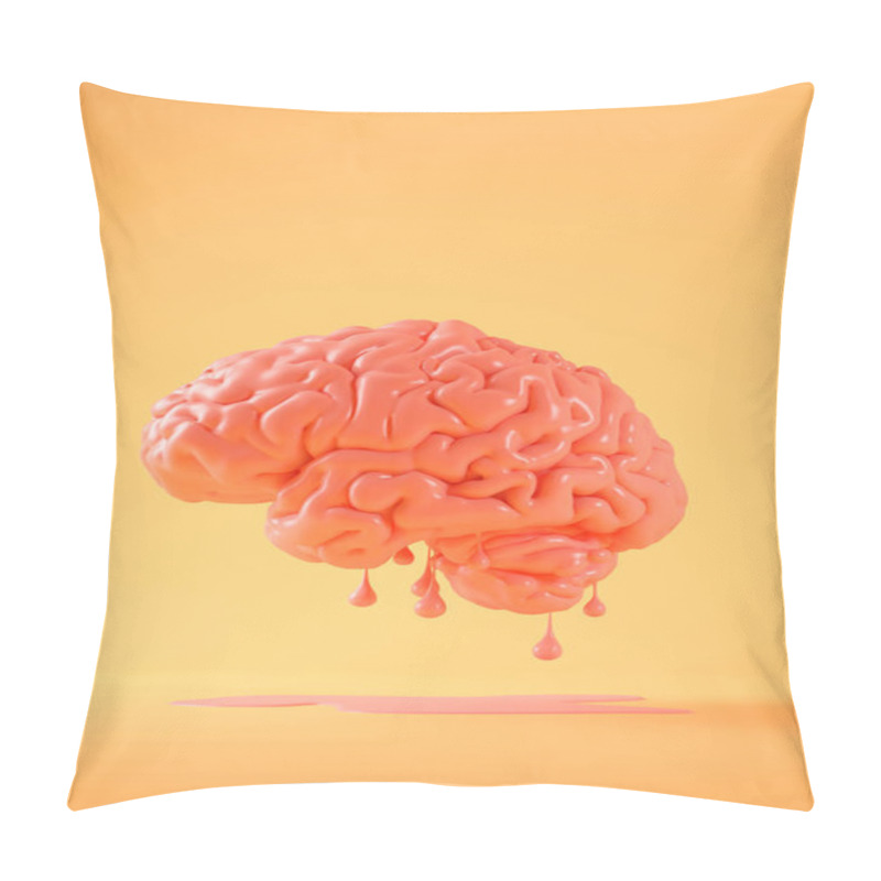 Personality  Creative Concept Of Melting Brain 3d Rendering Pillow Covers