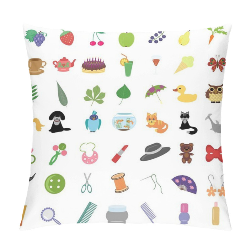 Personality  Set With Many Different Objects Pillow Covers