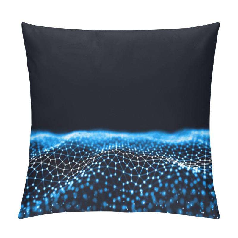 Personality  Computer Geometric Digital Connection Structure. Business Inteligence Technology Background. Binary Code Algorithms Deep Learning. Abstract 3D Rendering. Artificial Intelligence Pillow Covers