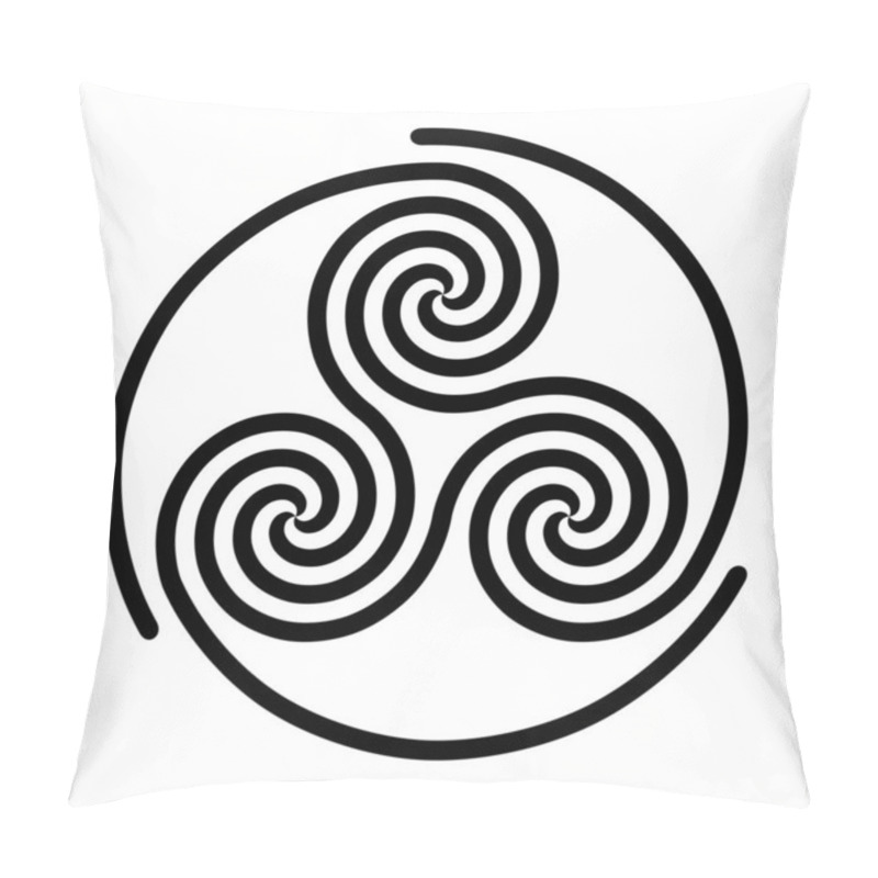 Personality  Triskelion Symbol Icon With A White Background Pillow Covers