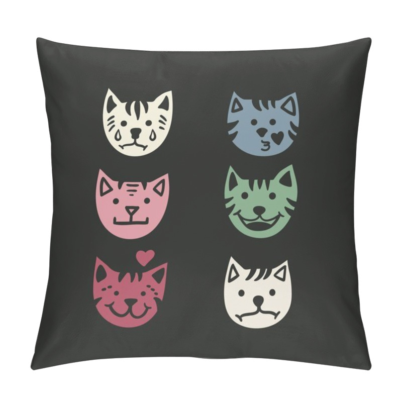 Personality  Cats Emotions Icons Pillow Covers