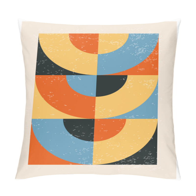 Personality  Minimal 20s Geometric Design Poster, Vector Template With Primitive Shapes Pillow Covers