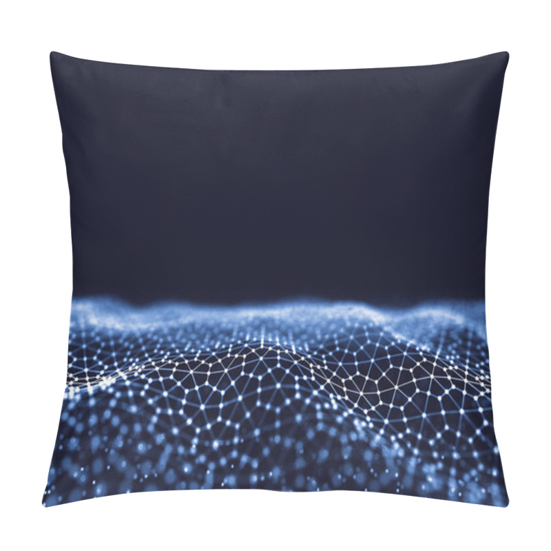 Personality  Computer Geometric Digital Connection Structure. Business Inteligence Technology Background. Binary Code Algorithms Deep Learning. Abstract 3D Rendering. Artificial Intelligence Pillow Covers