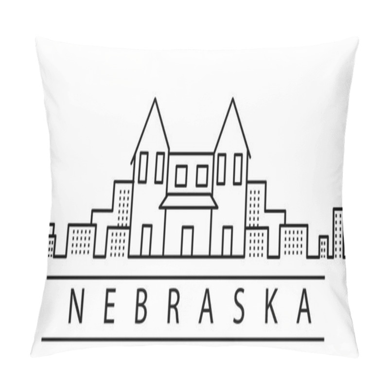 Personality  Nebraska City Line Icon. Element Of USA States Illustration Icons. Signs, Symbols Can Be Used For Web, Logo, Mobile App, UI, UX Pillow Covers