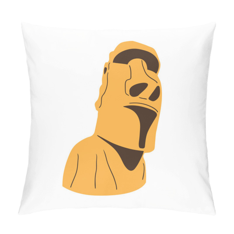 Personality  Easter Island Moai Statue Isolated On White. Pillow Covers