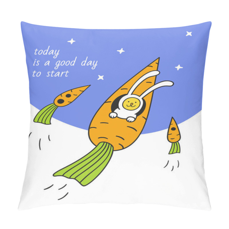 Personality  Bunny Rabbit And Carrot-rocket Pillow Covers