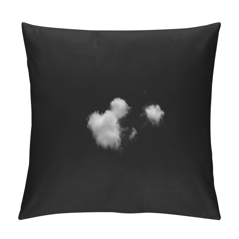 Personality  White Clouds On Black Background. Pillow Covers