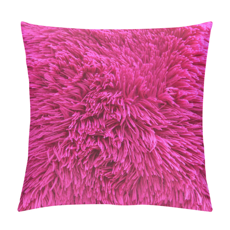 Personality  Vivid Pink Shaggy Carpet Pile Pillow Covers