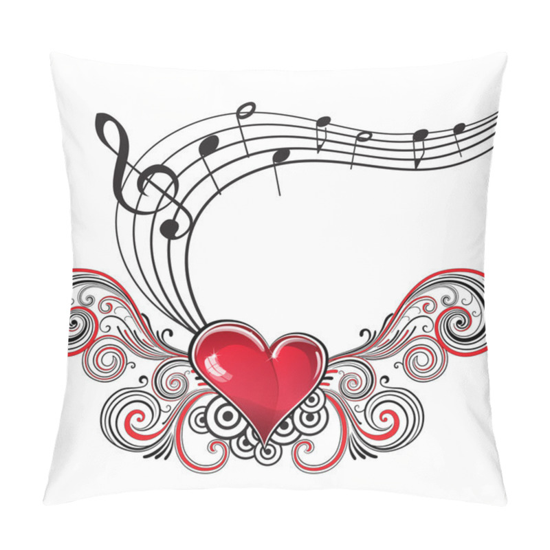 Personality  Grunge Music Heart Pillow Covers