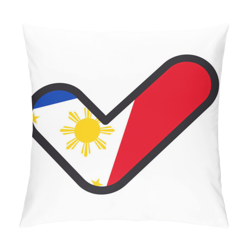 Personality  Flag Of Philippines In The Shape Of Check Mark, Vector Sign Approval, Symbol Of Elections, Voting. Pillow Covers