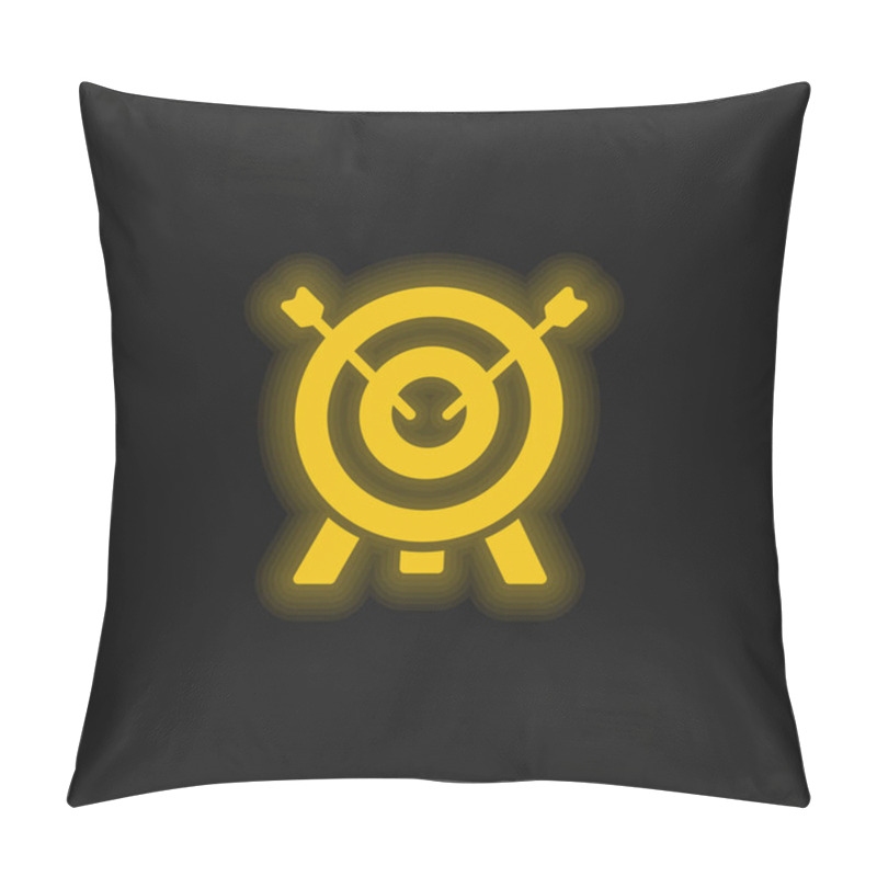 Personality  Archery Yellow Glowing Neon Icon Pillow Covers