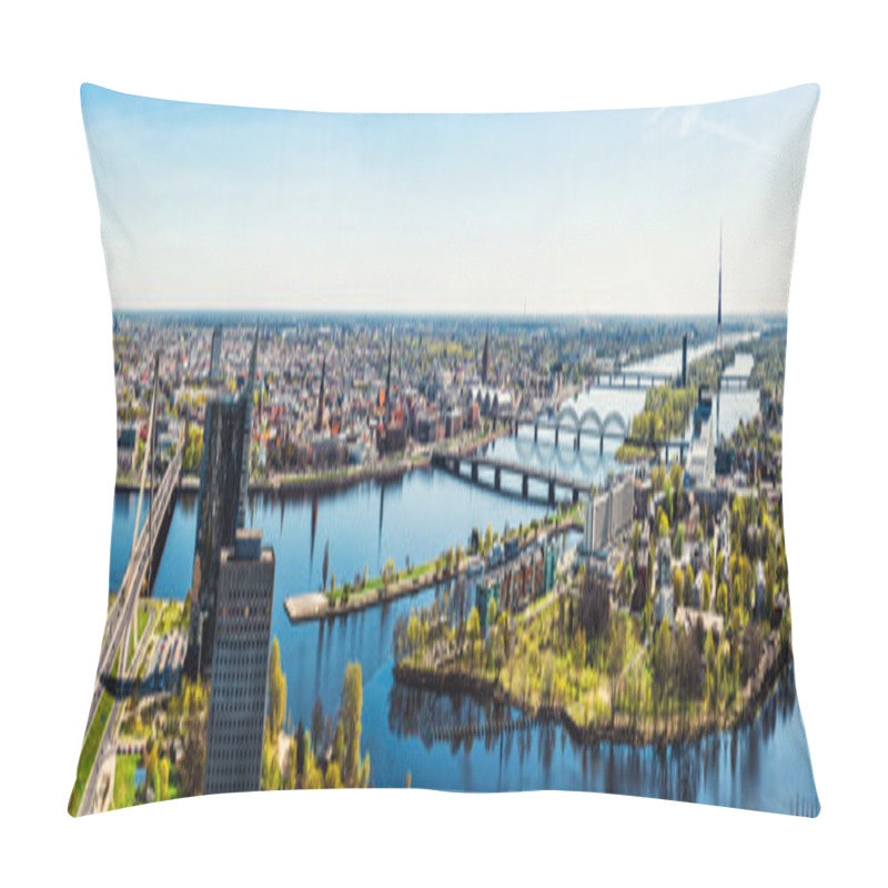 Personality  Panorama Of Riga City. Latvia Pillow Covers