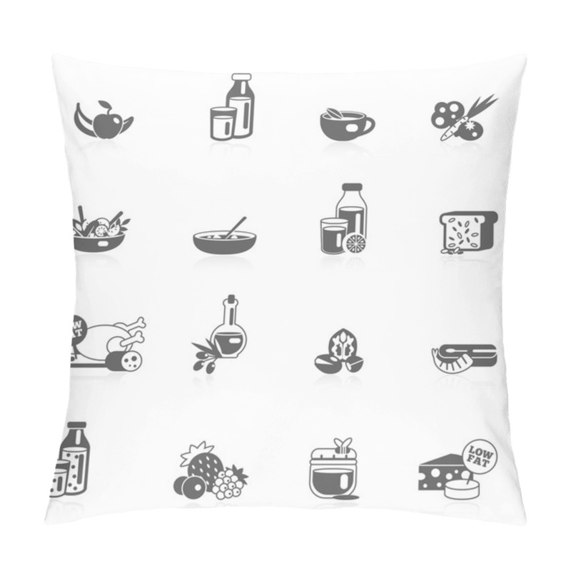 Personality  Healthy Eating Black Icons Pillow Covers