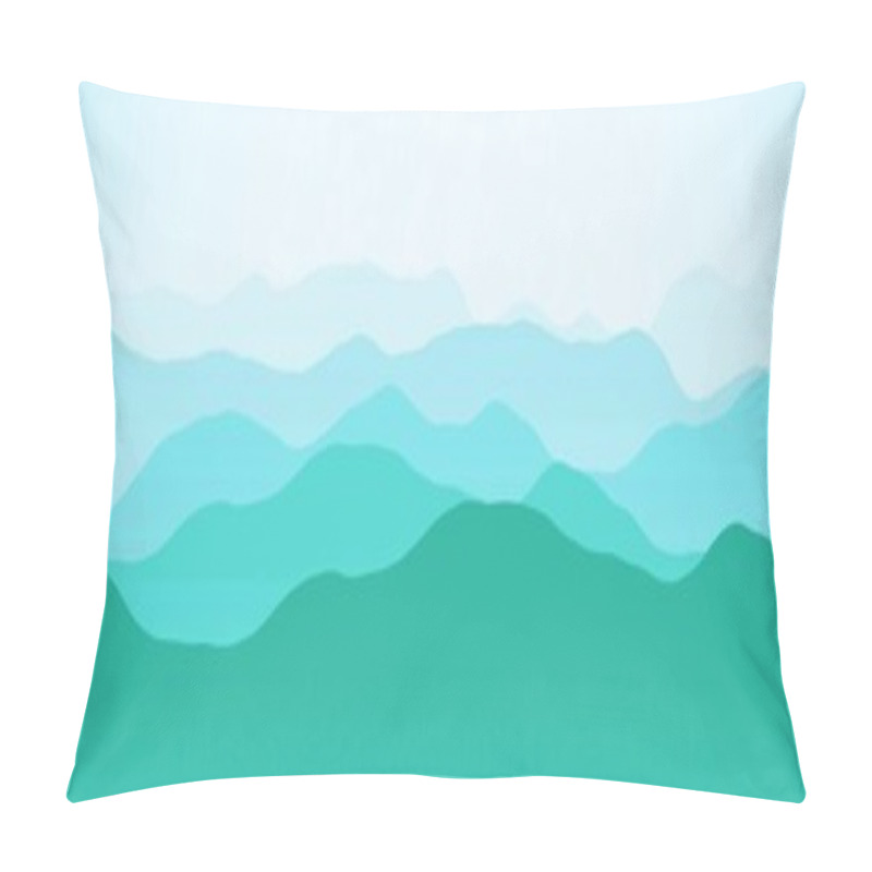 Personality  Creative Panoramic Image Of Peaks In Fog Computer Graphic Backdrop Illustration Pillow Covers