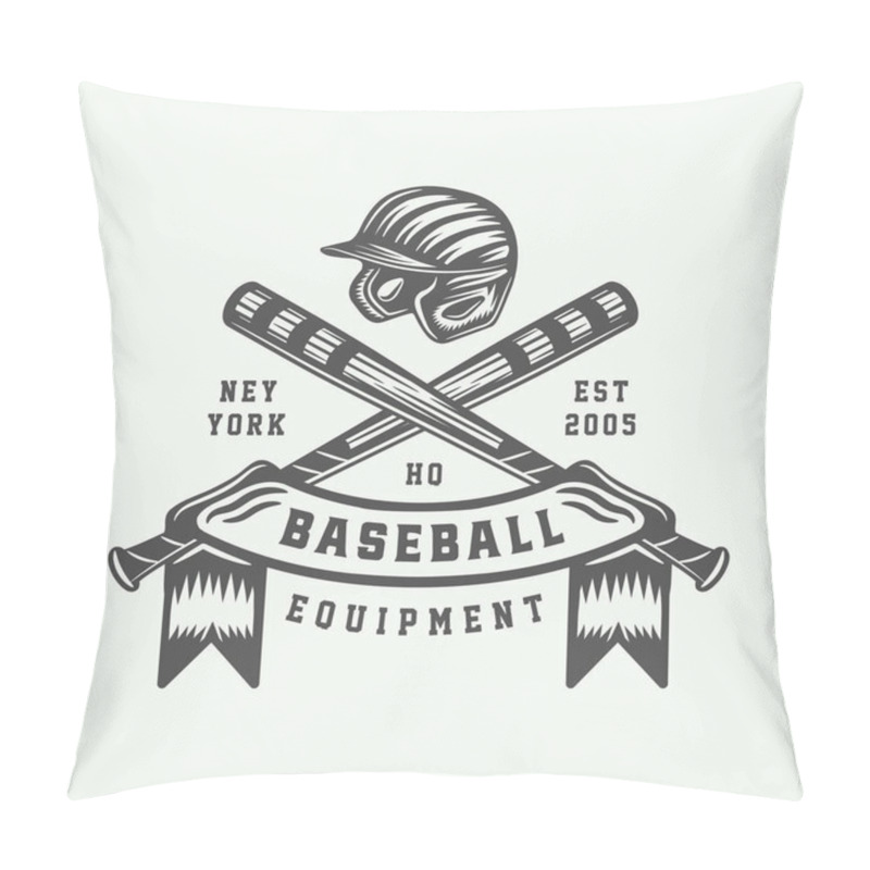 Personality  Vintage Baseball Sport Logo, Emblem, Badge, Mark, Label. Monochrome Graphic Art Illustration Vector Pillow Covers