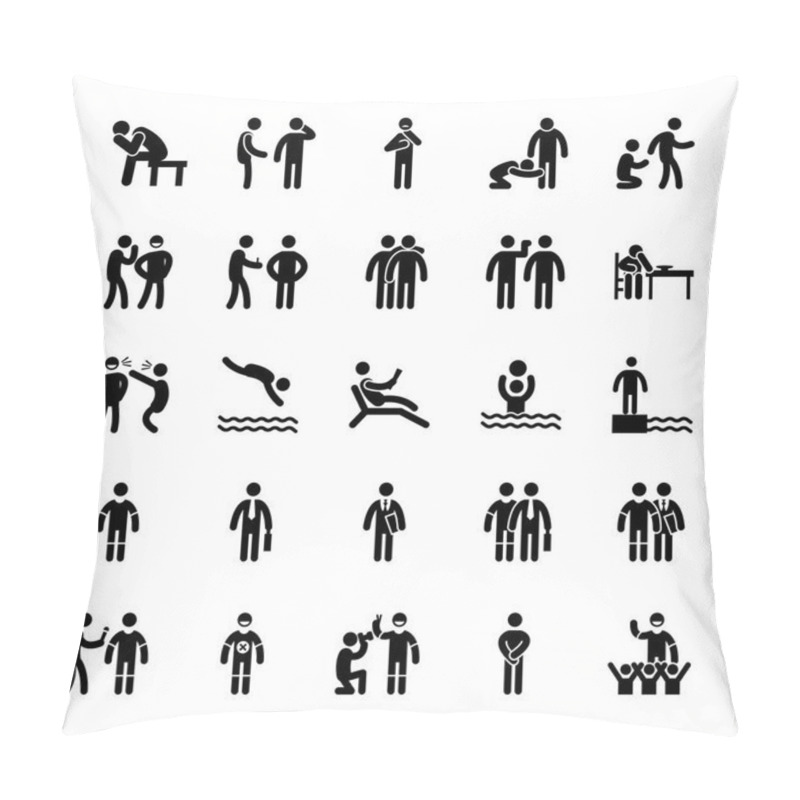 Personality  Pictogram Glyphs Vector Icons 49 Pillow Covers