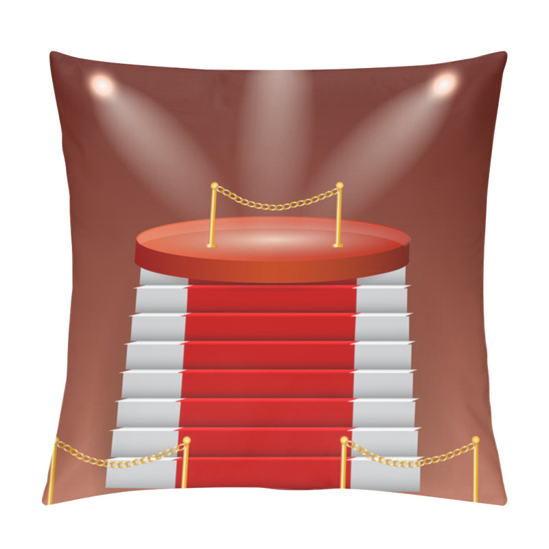 Personality  Red Podium On Brown Background Pillow Covers