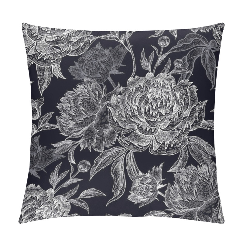 Personality  Garden Flowers Peonies Seamless Pattern. Pillow Covers