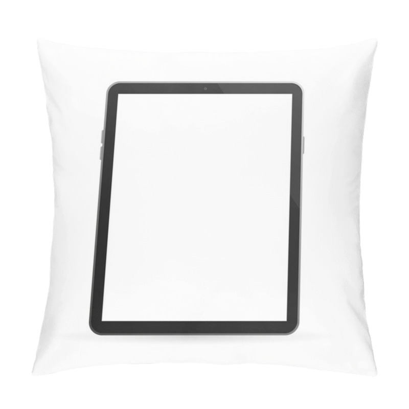 Personality  Modern Button With Black Empty Tablet On White Background For Mobile App Design. Isolated Black Background Pillow Covers