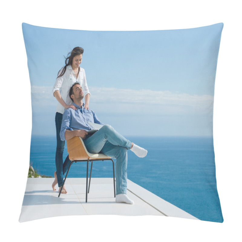 Personality  Happy Young Romantic Couple Have Fun Relax Pillow Covers