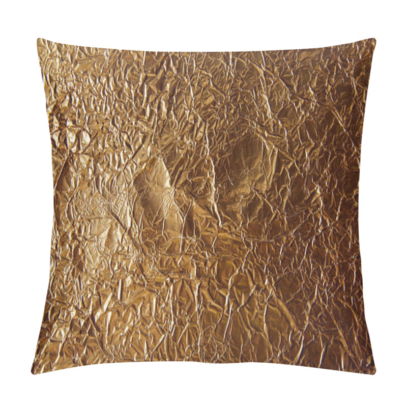 Personality  Top View Of Rumpled Sheet Golden Foil Pillow Covers