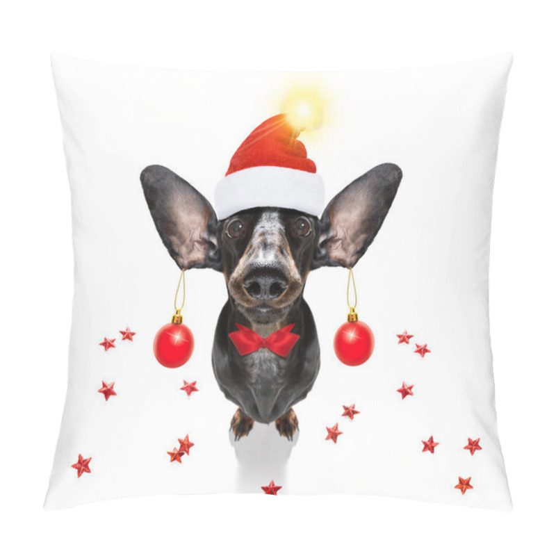 Personality  Christmas Santa Claus Dog And Xmas Balls Or Baubles Hanging From Pillow Covers