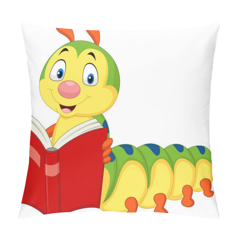 Personality  Cartoon Caterpillar Reading Book Pillow Covers