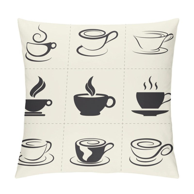 Personality  Coffee Icons Set, Also As Emblem, Such A Logo Pillow Covers