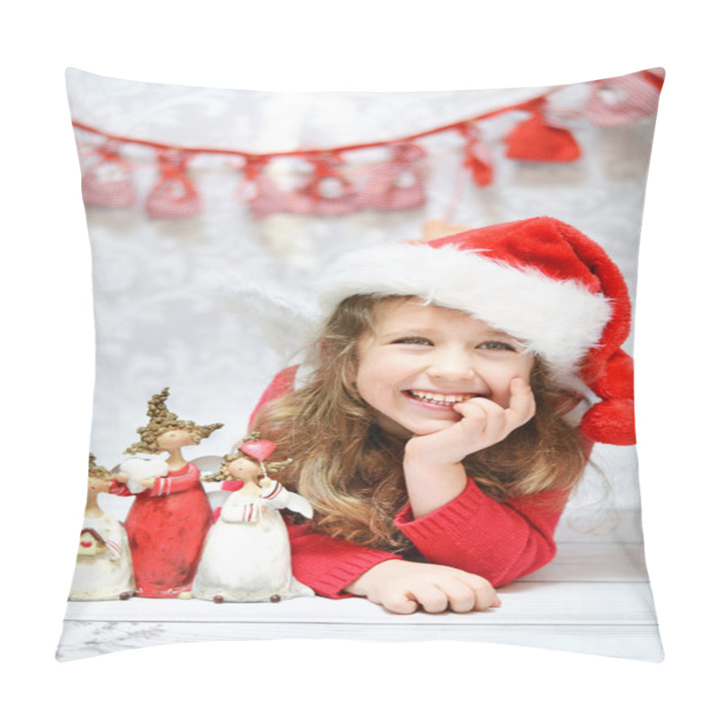 Personality  Beautiful Little Girl Enjoying Christmas Pillow Covers