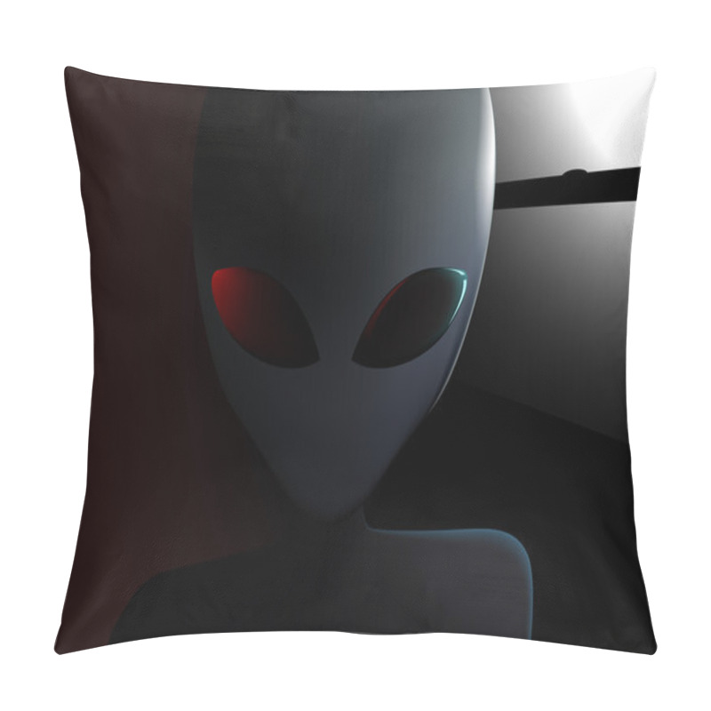 Personality  Alien Visitor Next To Window At Night Pillow Covers