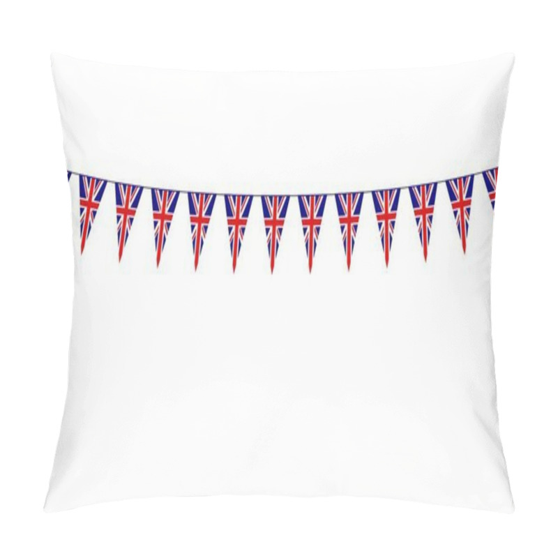 Personality  Garland With British Pennants On A White Background Pillow Covers