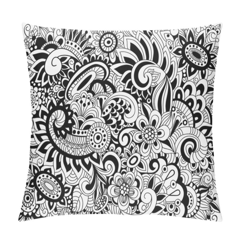 Personality  Doodle Floral Pattern Pillow Covers