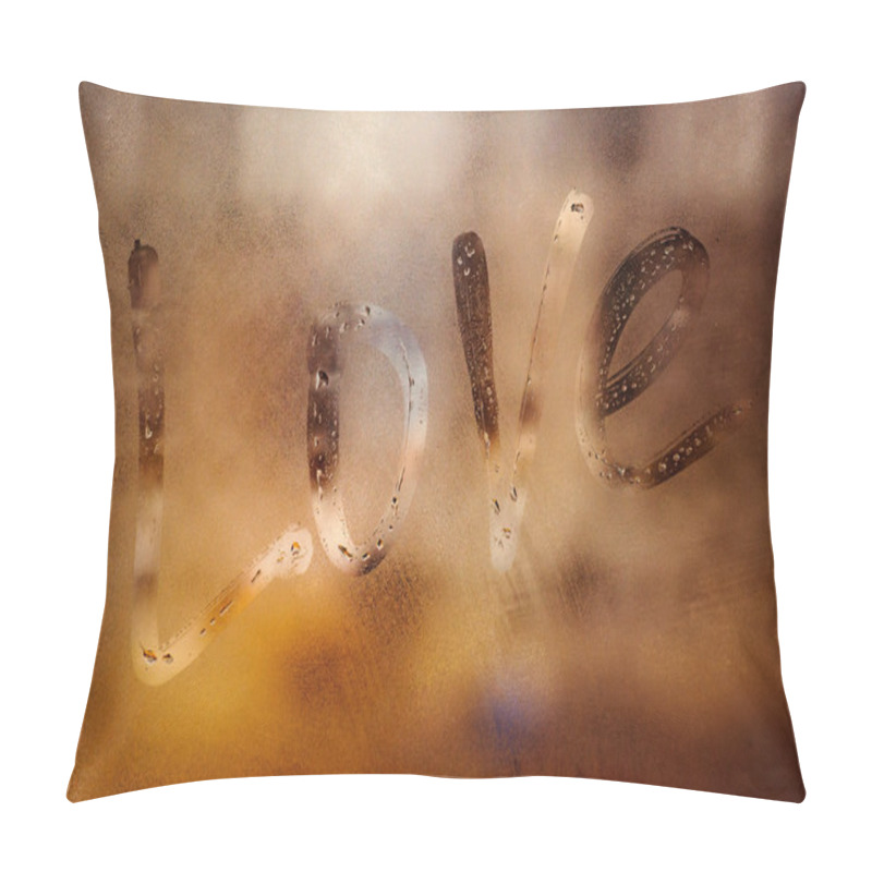 Personality  Love Written Sign On Foggy Window  Pillow Covers