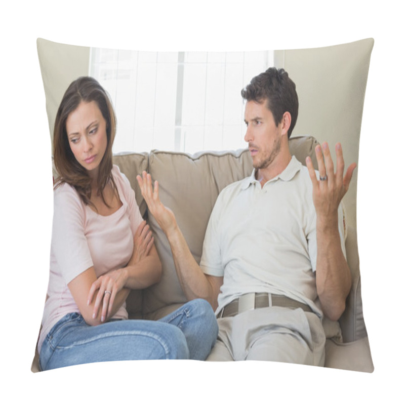 Personality  Couple Having An Argument In Living Room Pillow Covers